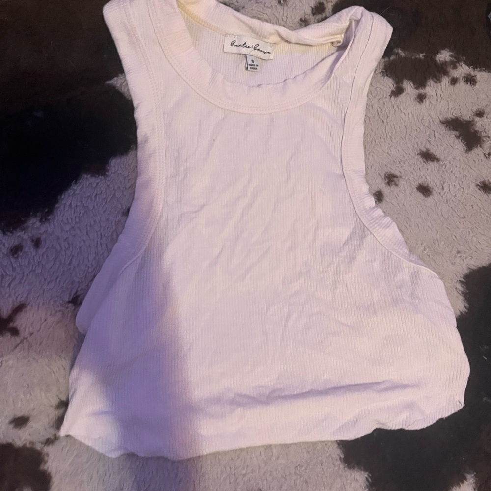 Abrand White Cut Out Sleeveless Tank Top
